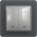 Sedna roller shutter switch (aluminium insert, smoke matte frame)